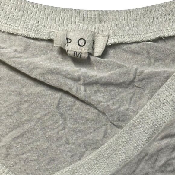 POL for Anthropologie Women’s Sage Green “Cali Girl” V-Neck Short Sleeve Top wit - Picture 3 of 5